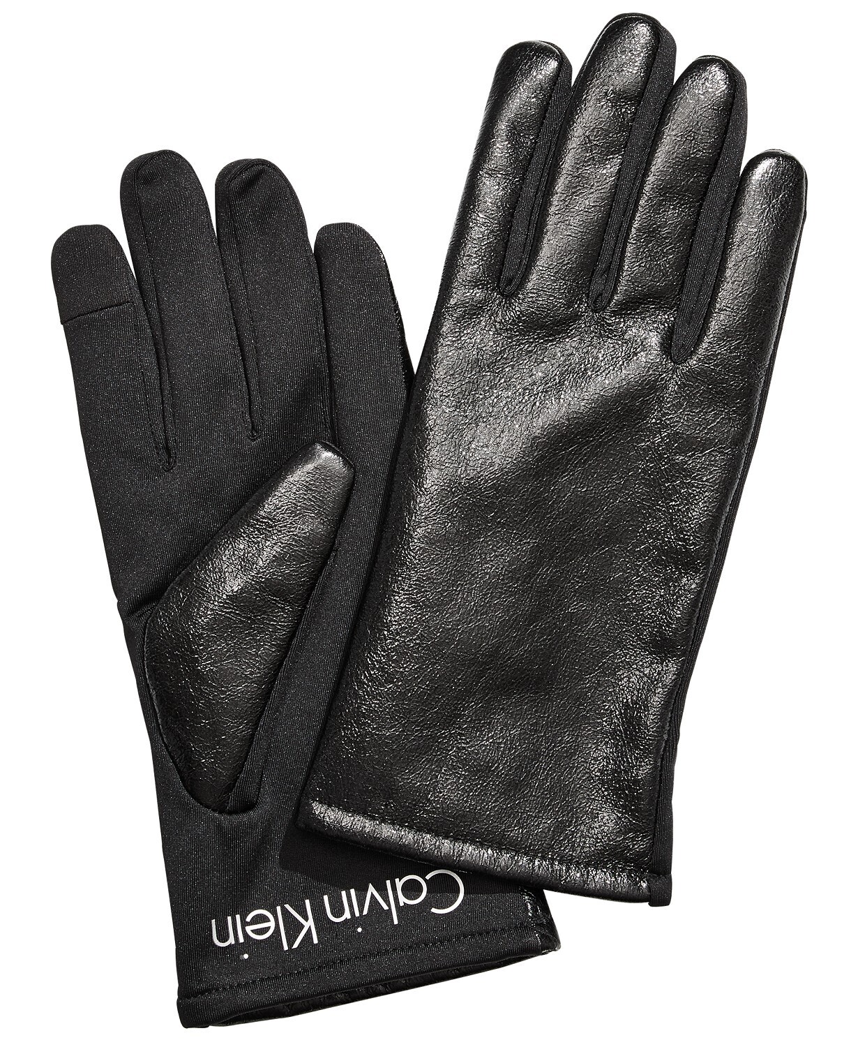 Calvin Klein Crinkle Faux Leather Gloves