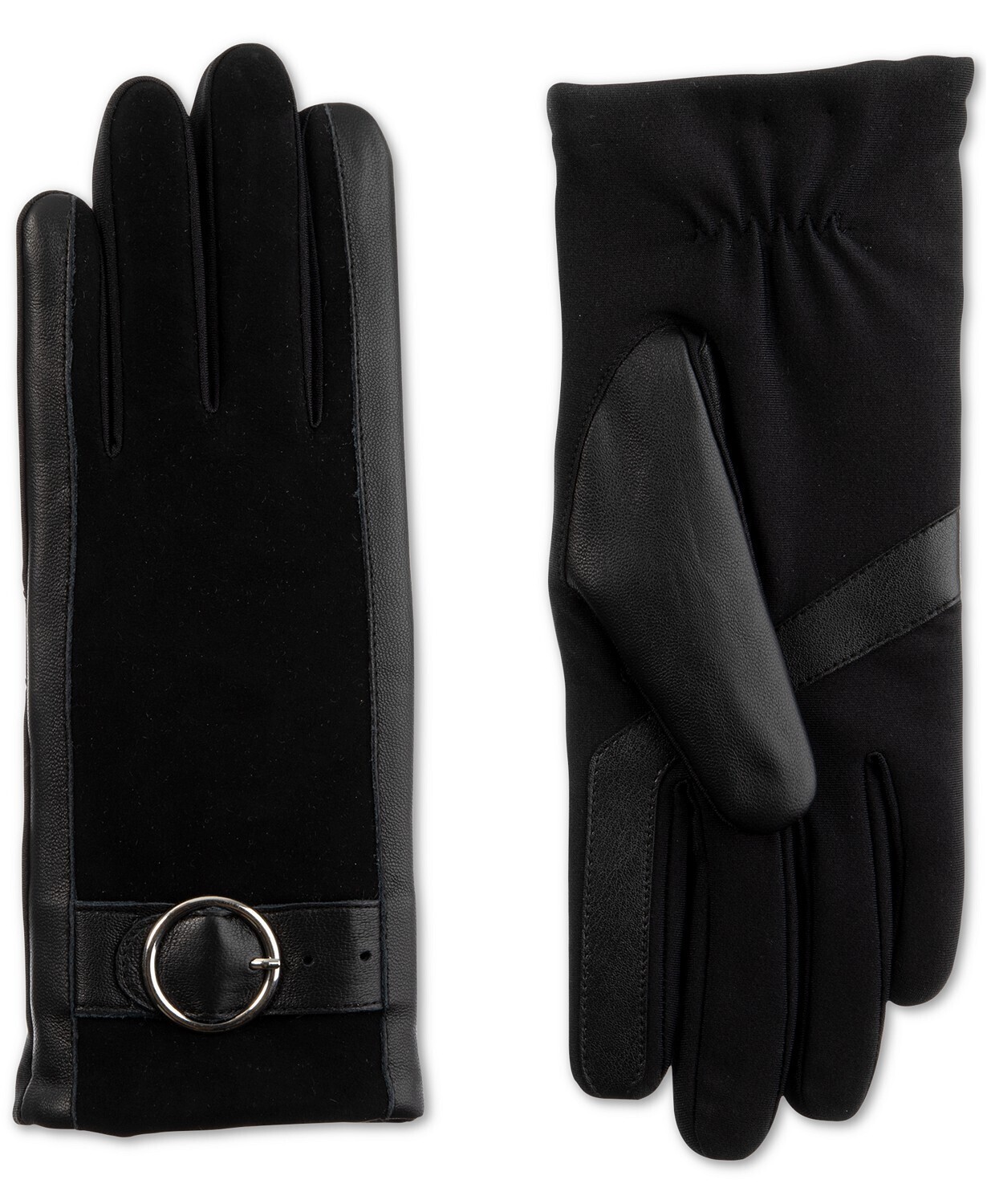Isotoner Signature Women's SleekHeat Genuine Leather Gloves with Buckle