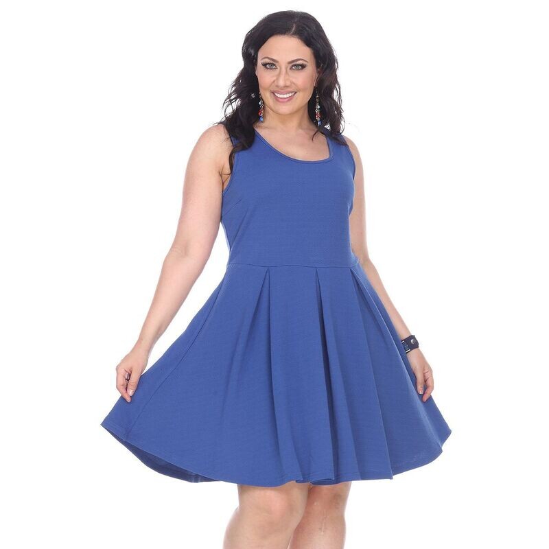 White Mark Royal Plus Size Crystal Dress