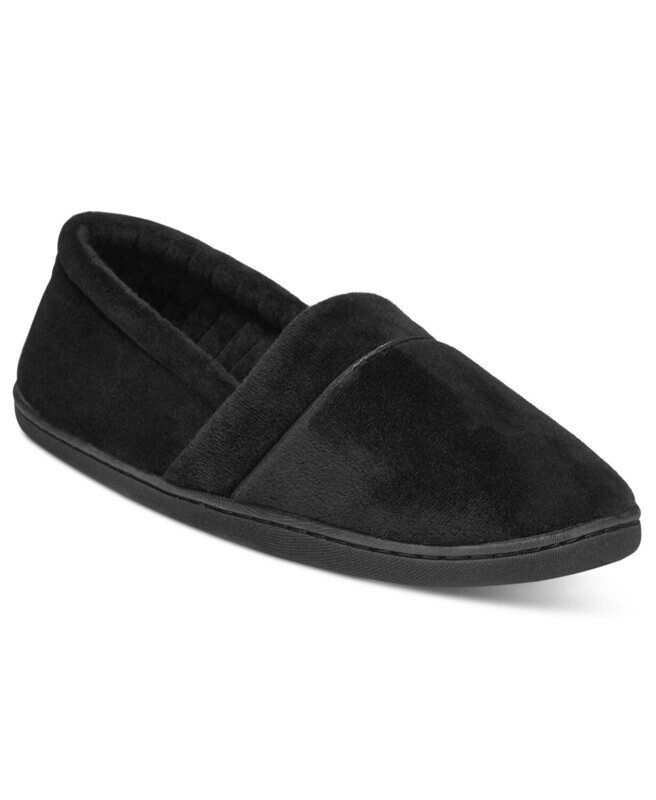 Charter Club Closed-Back Slippers, Black - (L)