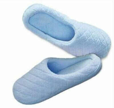 Charter Club Women's Microterry Clog Slippers with Memory Foam, Blue - (XL) 