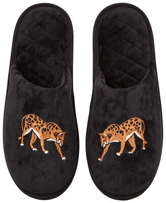 INC Women's Placed Leo Microvelour Slippers - (S)