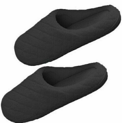 Charter Club Microterry Clog Slippers with Memory Foam, Black - (S)