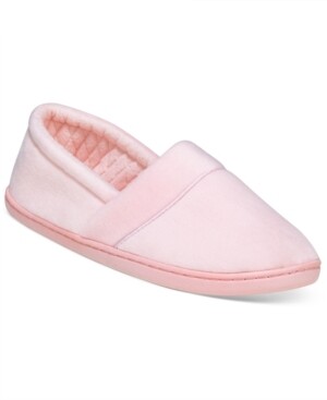 Charter Club Microvelour Slippers, Pink - (S)