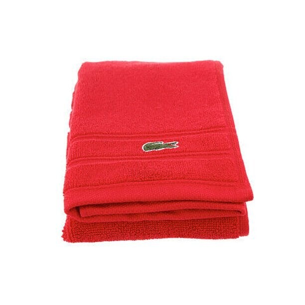 Lacoste Croc Solid 16&quot; X 30&quot; Cotton Hand Towel - Formula 1 Red