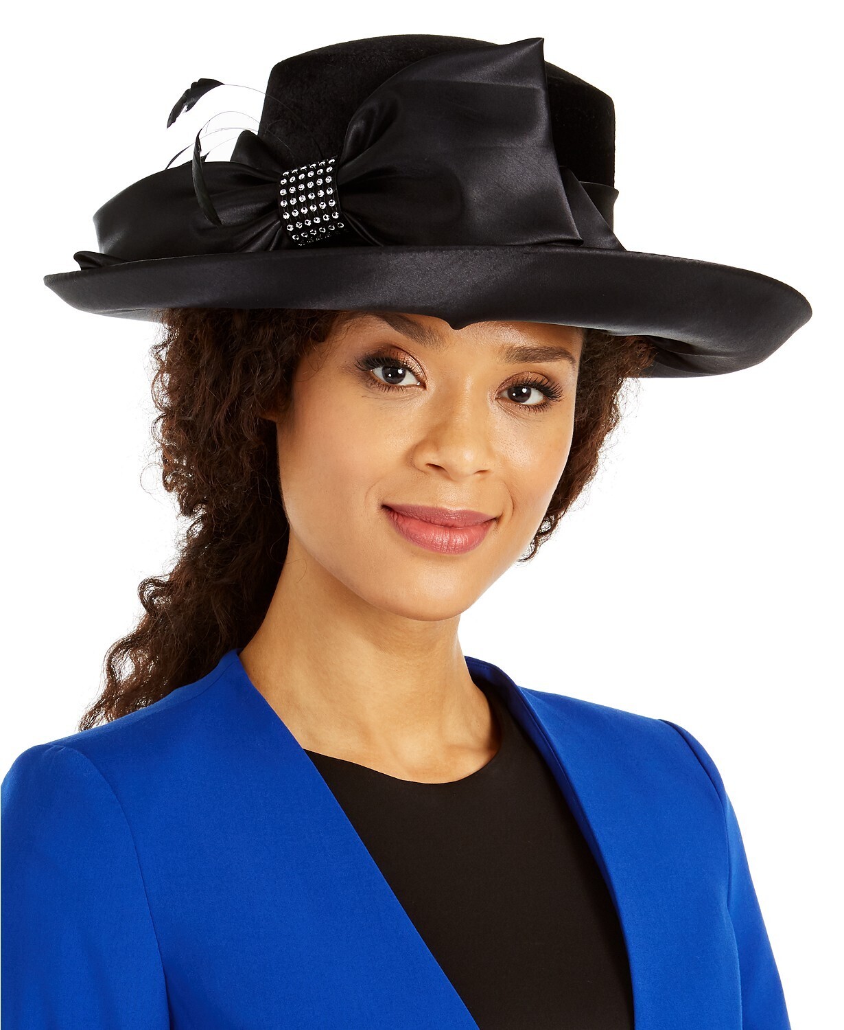 August Hats Velvet Romantic-Profile Dress Hat - Black