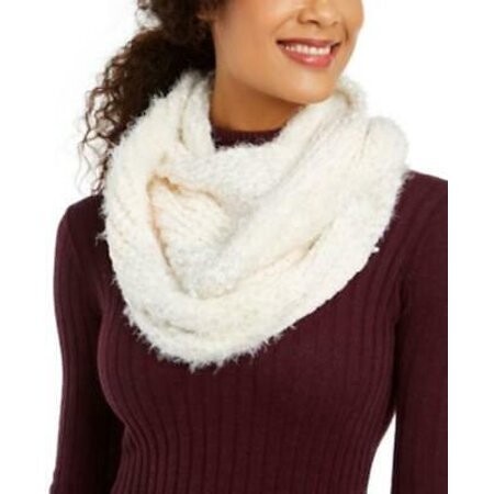 International Concepts Women's Mixed Yarns Loop Knit Scarf, White