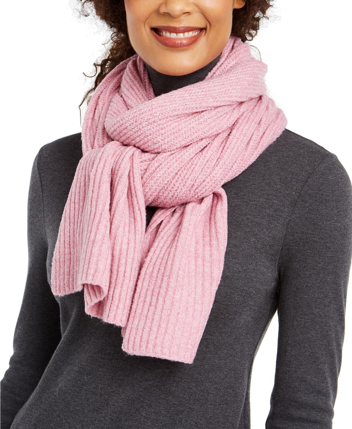 International Concepts Twisted Rib Muffler Scarf, Pink