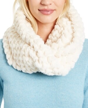 International Concepts Twisted Heart Faux Fur Cowl Loop Scarf, Tan