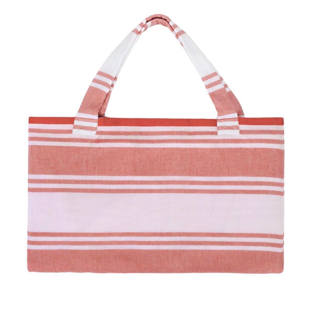 JOY Resort Chic Convertible 2-in-1 Tote to Beach Towel Red