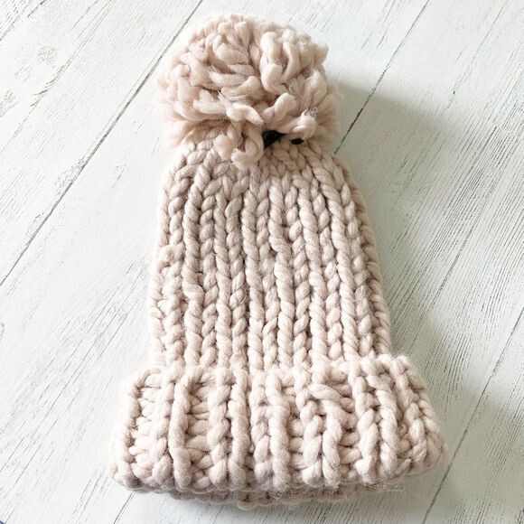 Marcus Adler Chunky-Knit Pom Hat - Blush