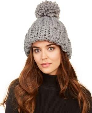 Marcus Adler Chunky-Knit Pom Hat - Grey