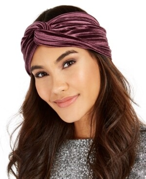 Steve Madden Pleated Velvet Headband - Dark Purple