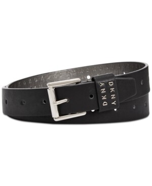 Dkny Belt with Holes Throughout - Black/Silver - L