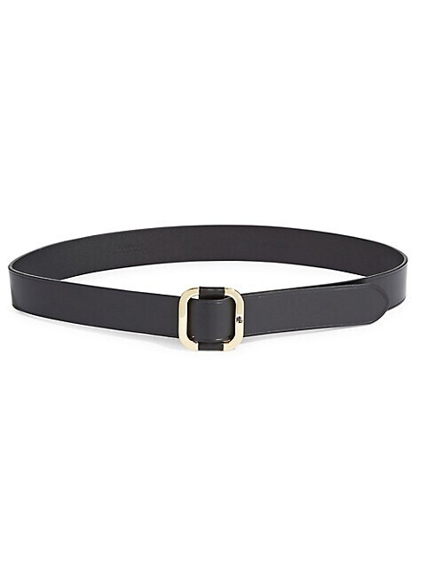 LAUREN Ralph Lauren Slide Buckle Leather Belt - Black - S