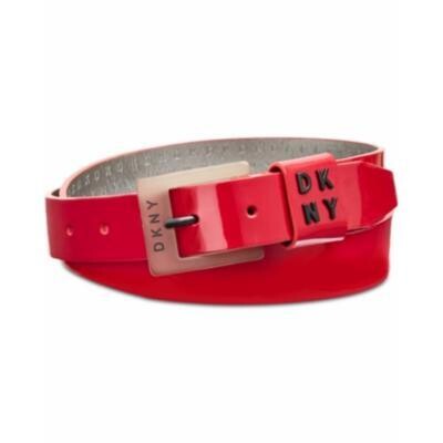 Dkny Patent Belt with Logo Keeper - Red - S