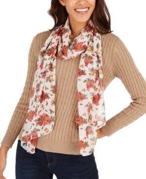 Cejon Cardinal Holiday Scarf Ivory