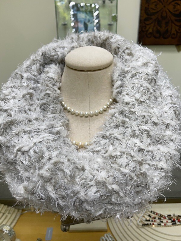 Charter Club Chenille Eyelash Infinity Loop Scarf Grey