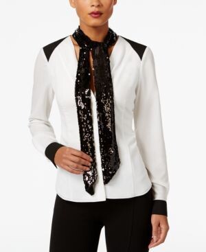 International Concepts Reversible Sequined Skinny Scarf
