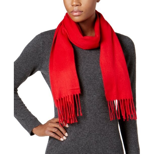 Cejon Solid Woven Scarf (Red)