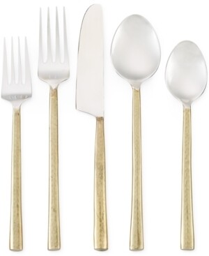 Indira by Cambridge Priya Brass Mirror 5-Pc. Place Setting