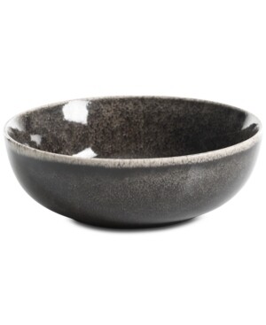 Gibson Reactive Glaze Black Cereal Bowl