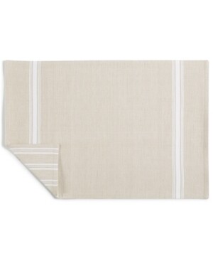 Martha Stewart Collection Striped Beige Cotton Placemat