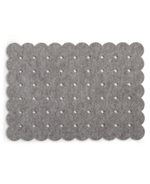 The Cellar Felt Grid Dot Gray Placemat 18.5 X 13 