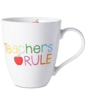 Pfaltzgraff White Apple Teachers Rule Porcelain Mug 