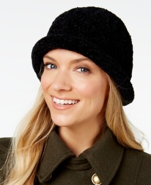 August Hats Chenille Roll-up Hat Black