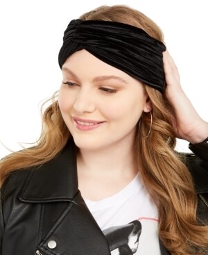 Steve Madden Pleated Velvet Headband - Black
