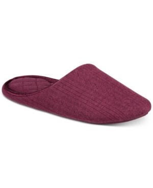 Charter Club Pointelle Closed-Toe Slippers, Medium