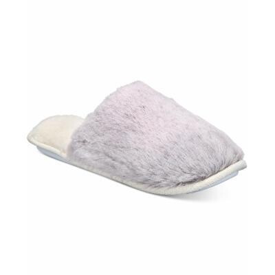 Charter Club Women's Faux-Fur Slippers, Pewter Hthr - S (5/6)