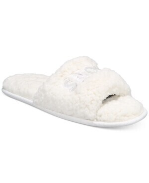 Jenni Women&#39;s Snow What Sherpa Slippers, White -XL (11/12)
