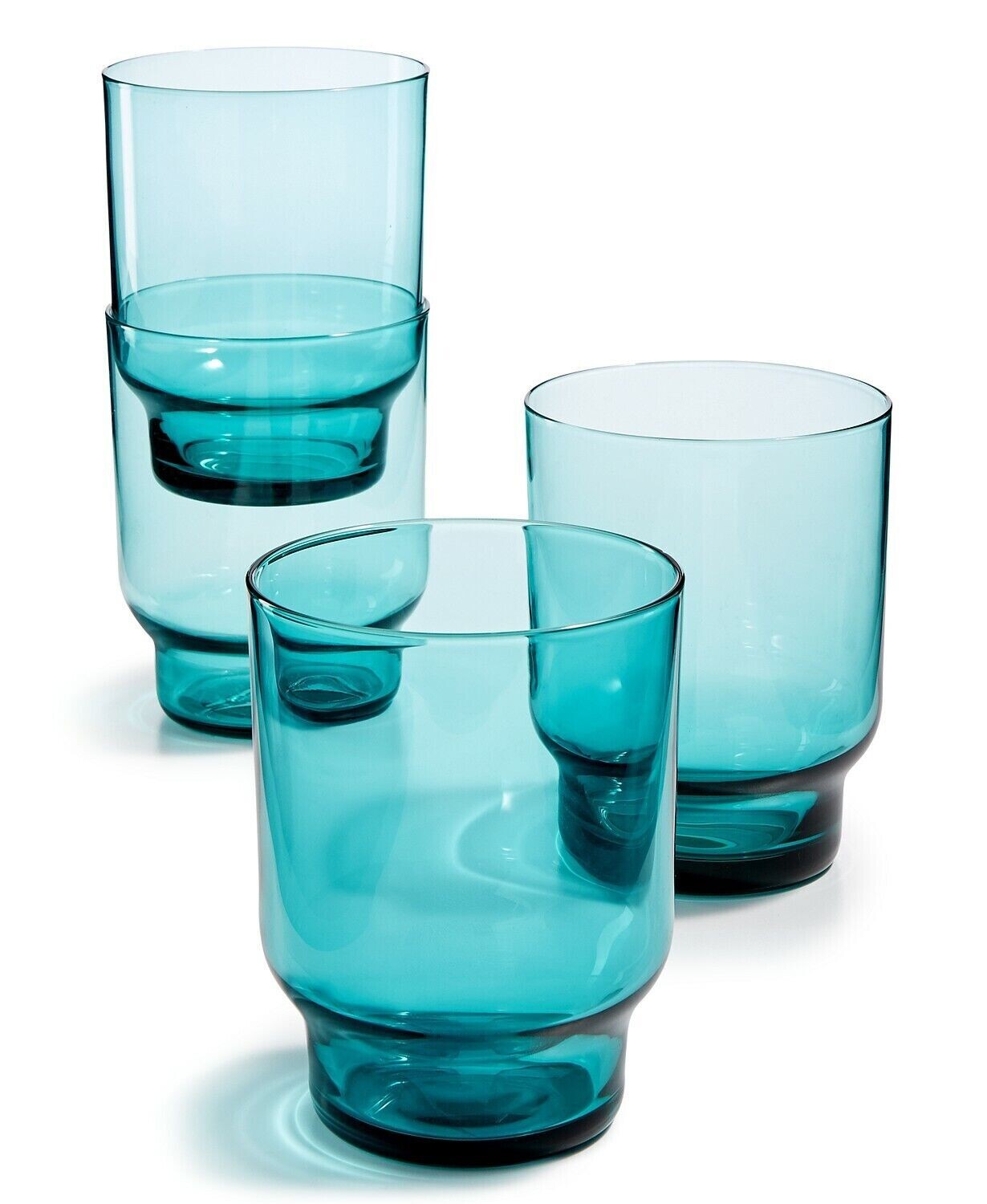 The Cellar Teal Stackable Glasses, Set of 4