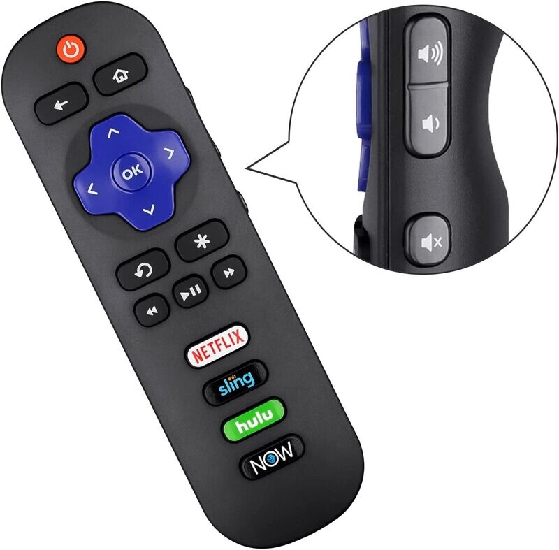 LOUTOC Replacement RC280 RC282 Compatible with TCL-Roku-TV-Remote, Universal TV Remote for Roku Hisense, Onn, Sharp, Philips TVs with Netflix, Sling, Hulu, Now Buttons