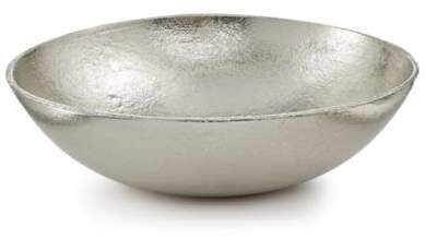 Lucky Brand 12" Textured Silver Metal Bowl
