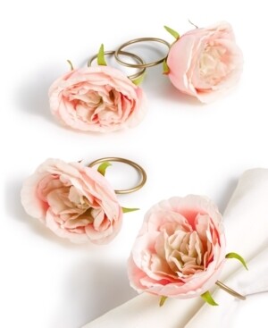Martha Stewart Collection Royal Blush Napkin Rings, Set of 4