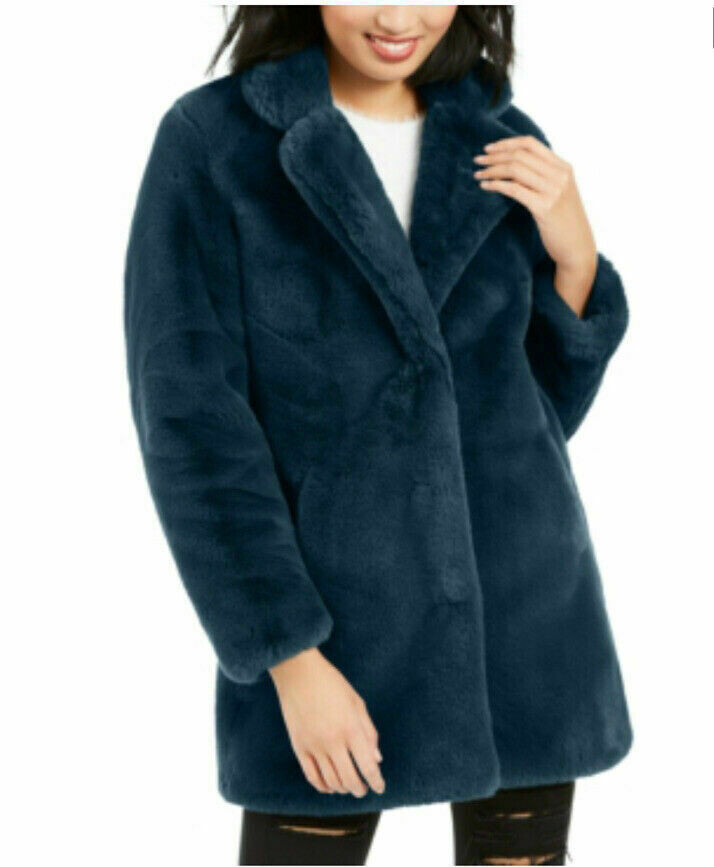 Apparis Eloise Faux-Fur Coat NAVY BLUE - Small