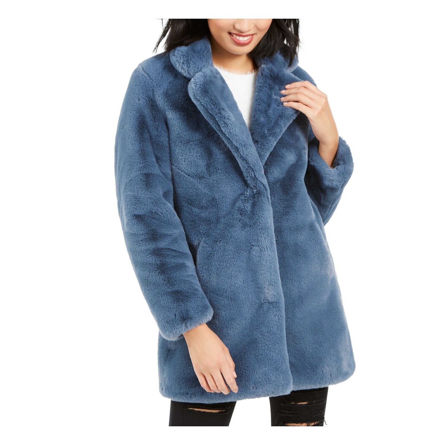 Apparis Eloise Faux-Fur Coat STEEL BLUE - XL