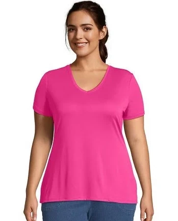 AVENUE V-Neck Essential Top, Pink