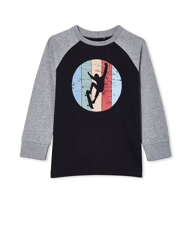 Little Boys Max Long Sleeve Raglan T-shirt, Size 6