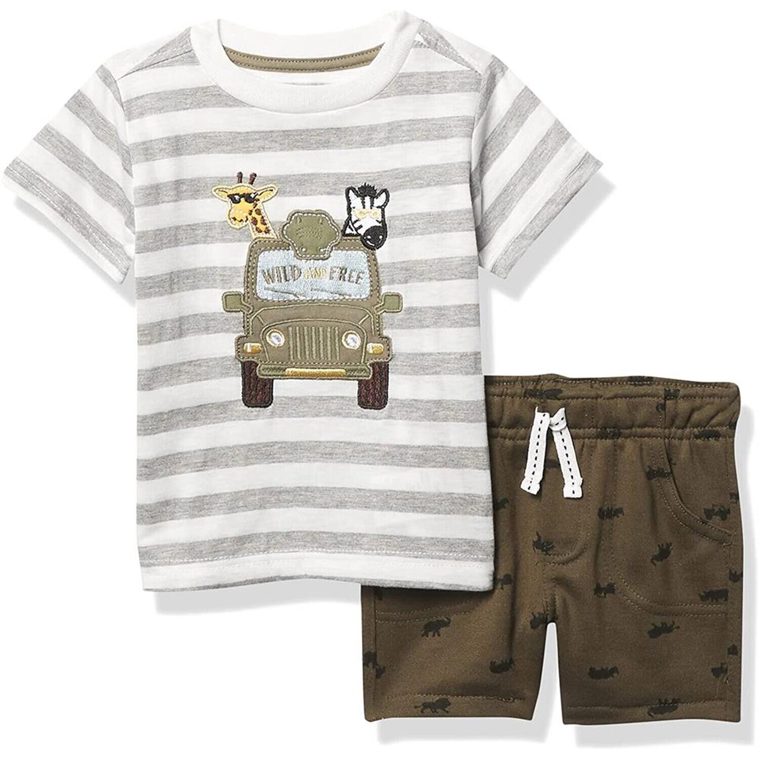 Kids Headquarters Boys 18 Months Safari Jeep Short Set
