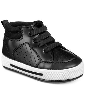 First Impressions Baby Boys Hi-Top Sneakers, Black - Size 2 -3/6 Months
