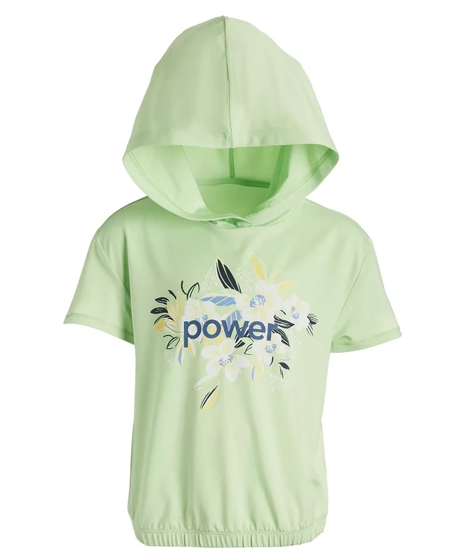 ID Ideology Big Girls Power Hooded T-Shirt, Large