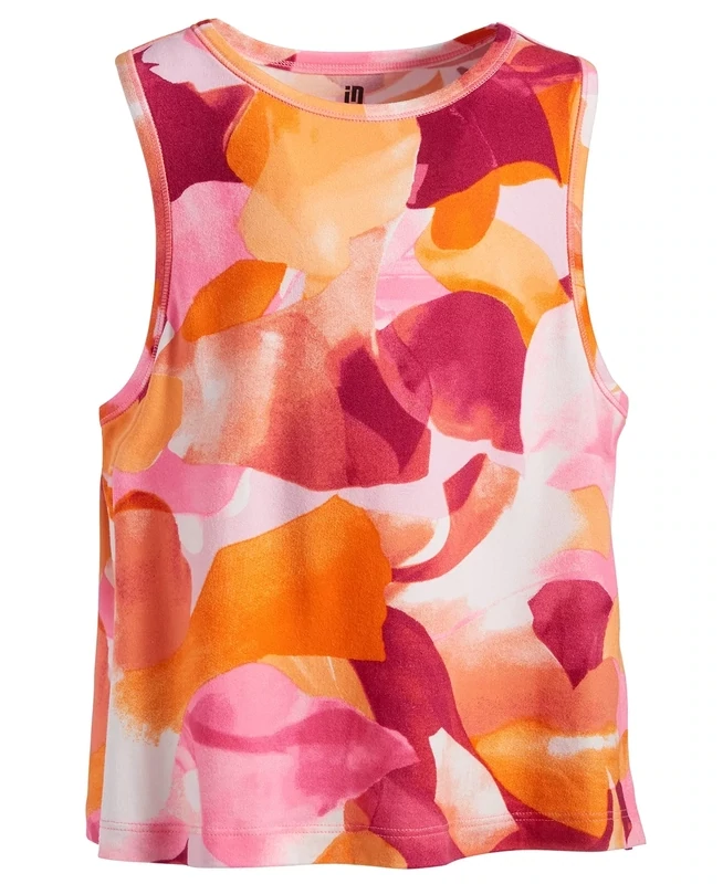 ID Ideology Big Girls Floating Petals Tank Pink Hustle, Medium 10/12