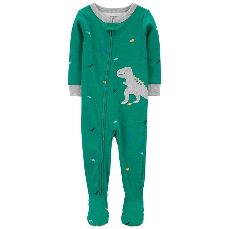 Carter's  Baby Boy Dinosaur Cotton Footie PJS, Green - Size 5T