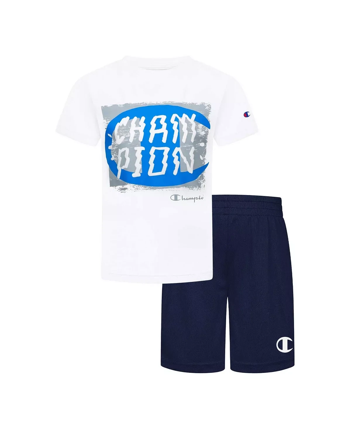 White &amp; Navy &#39;Champion&#39; Tee &amp; Shorts Set - Toddler &amp; Boys - Size 3T