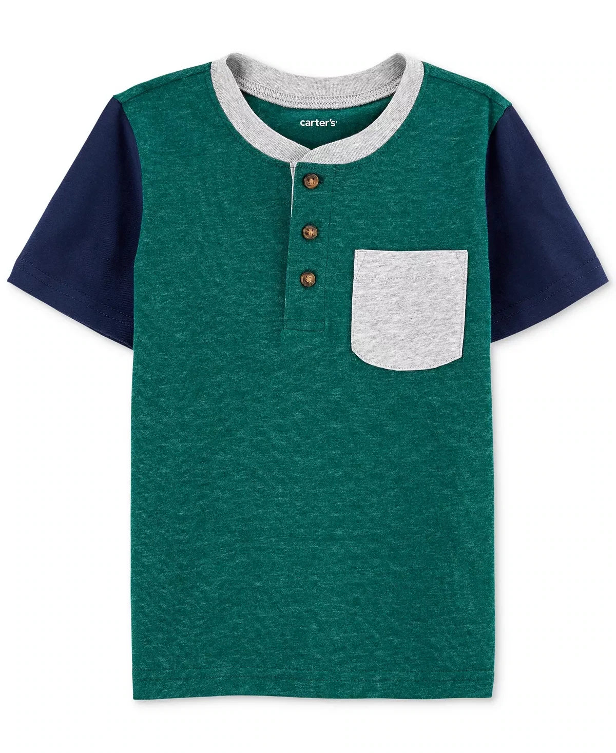 Carter&#39;s Toddler Boys Short Sleeved Henley - Green - Size 3T