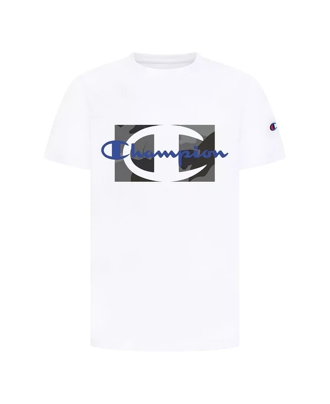 Little Boys Script Over Camo T-shirt White - Size 5